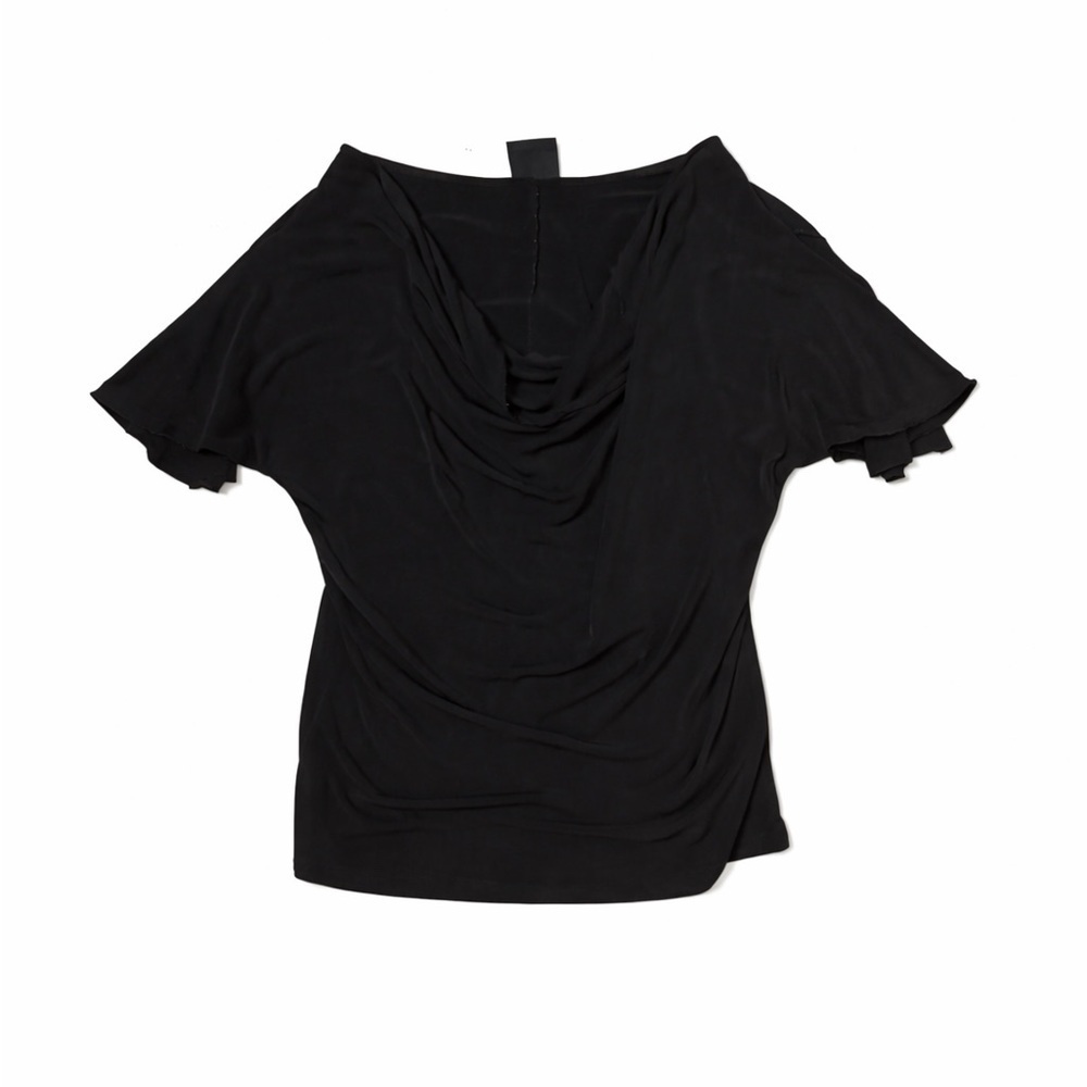 Chic Black Short Sleeve Women's Top - Picture 2 of 2